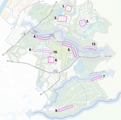 Zoekgebieden voor windmolens volgens privincie Zuid-Holland